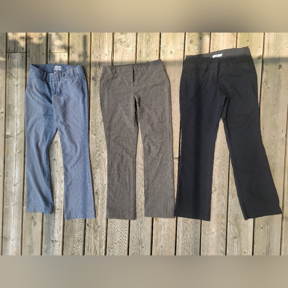 Bundle of 3 Women’s Office Pants – Size 6 – Grey, Brown, Black
